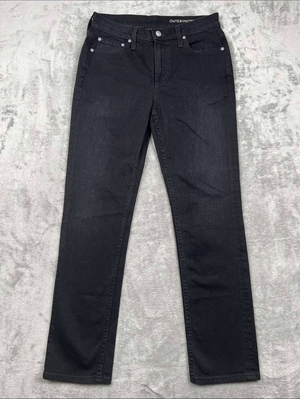NEW Outerknown 26 Women's Organic Cotton Black Liberty Straight Leg Jeans USA